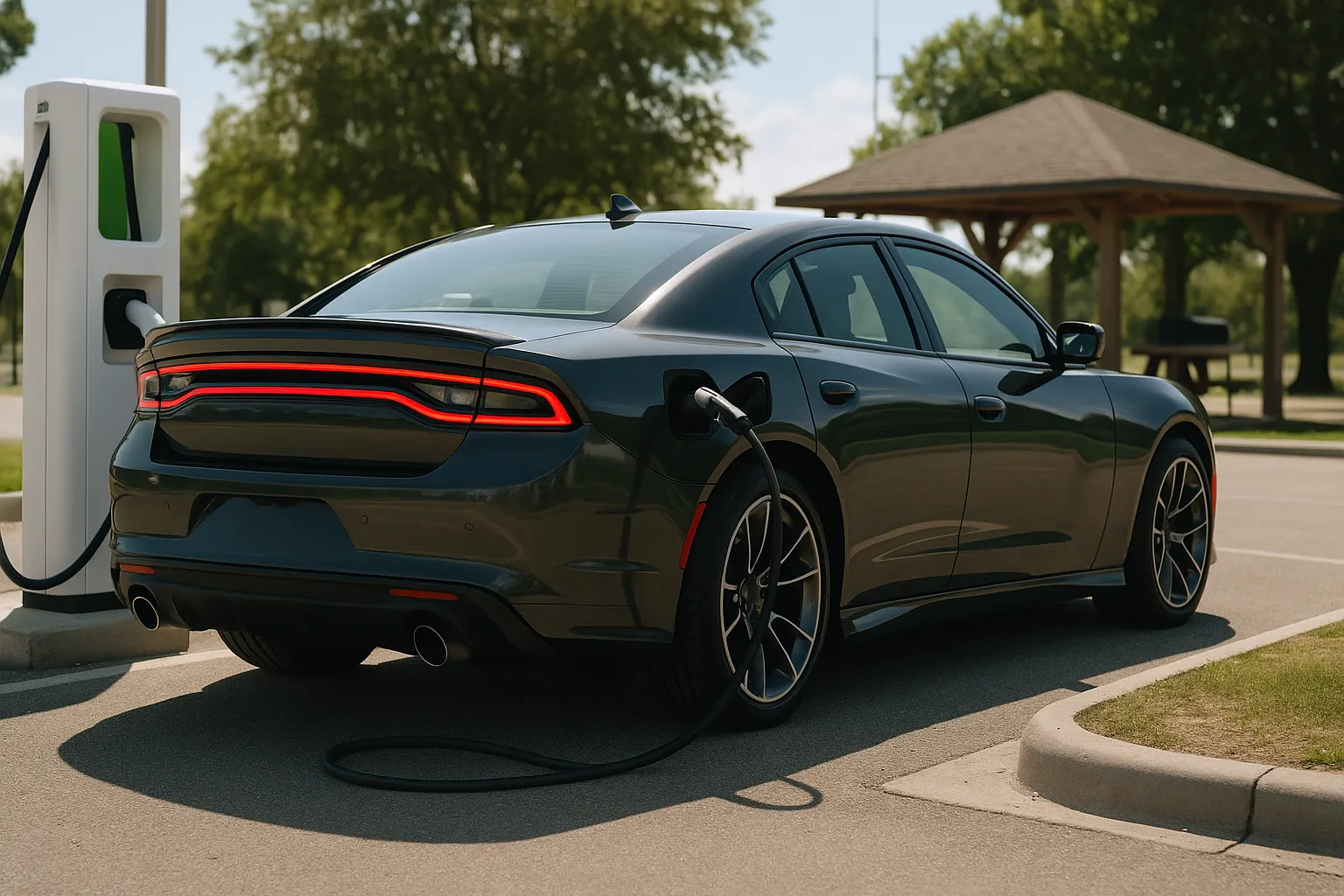 2027 Dodge Charger Super Bee Launch Edition performance coupe in a bright heritage-inspired color on a road supporting image 2