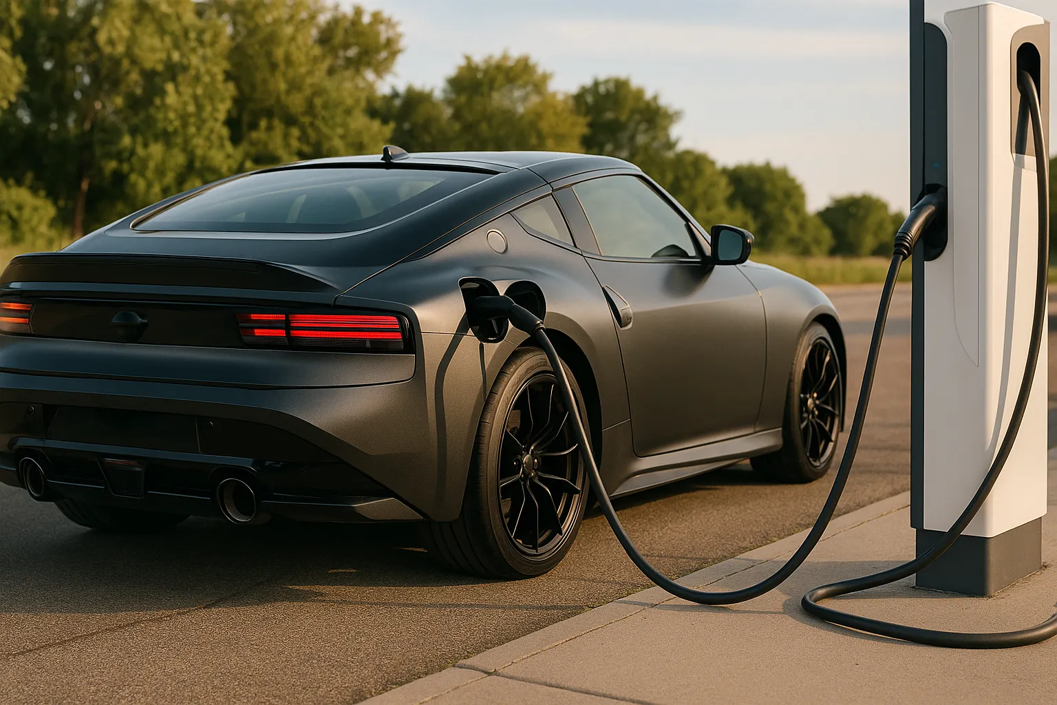 Nissan Z Nismo Coupé 2027 auf einer kurvigen Straße mit sichtbarer überarbeiteter Frontpartie Begleitbild 2