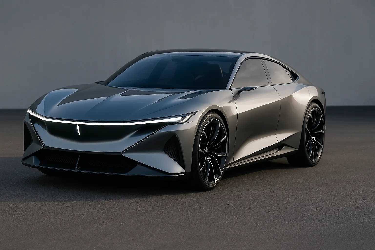 Acura NEXERA Vision concept shown in a studio with a low, athletic profile and futuristic lighting
