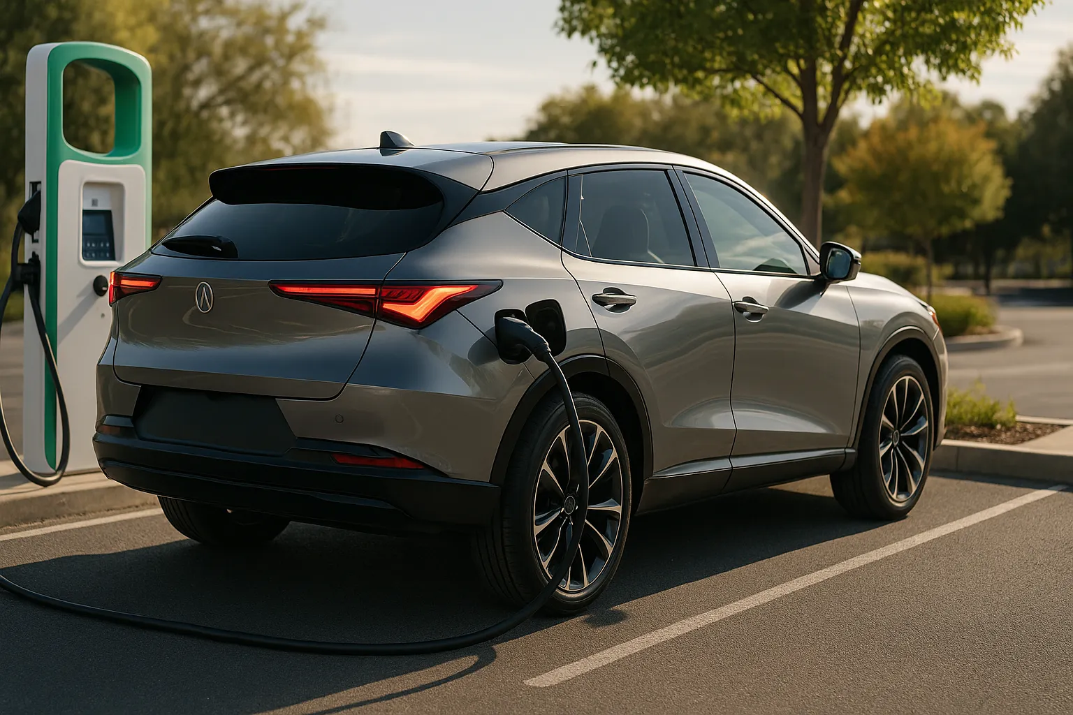 Shadowed Acura concept vehicle teaser with sharp lighting and a sculpted front profile supporting image 2