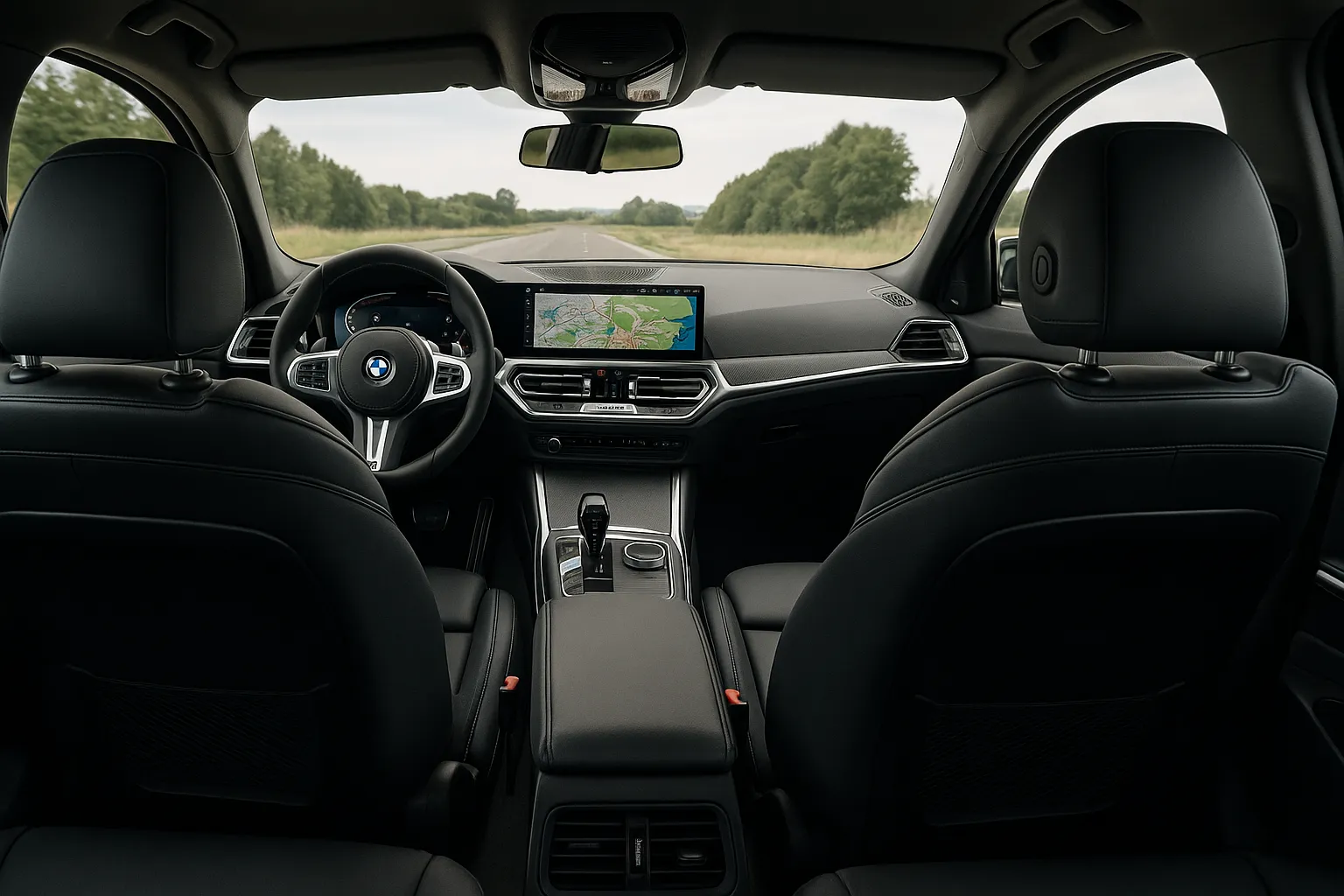 BMW M3 performance sedan driving on a road, representing the future electric M3 nameplate supporting image 1
