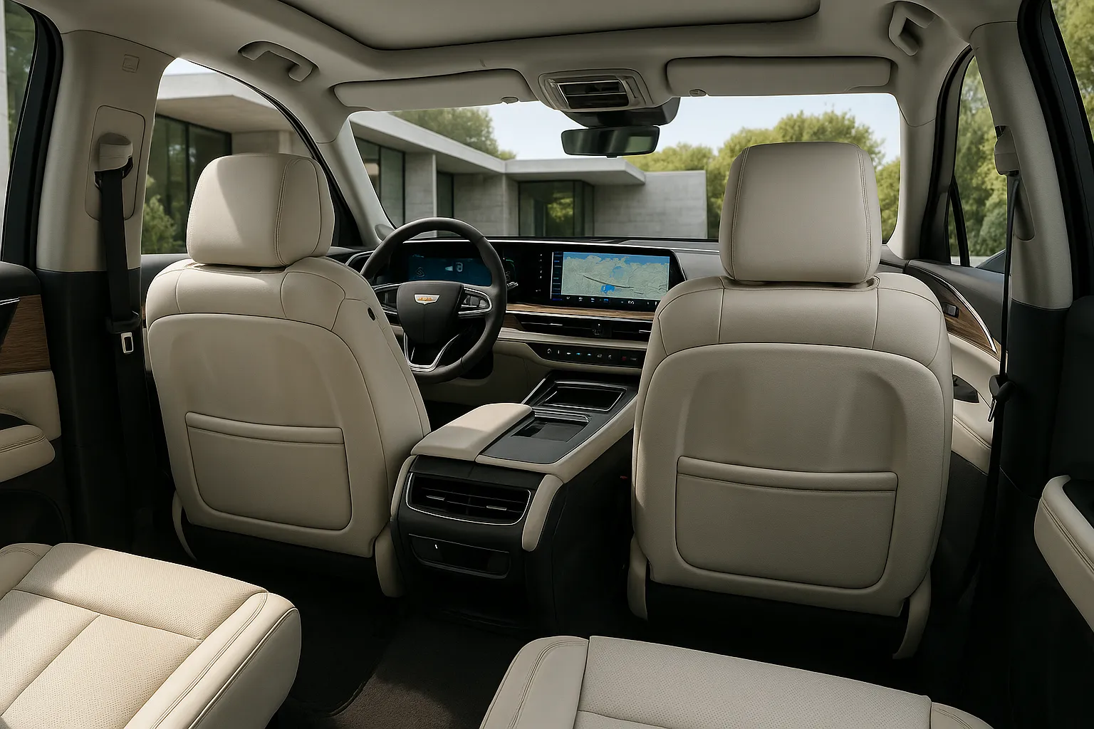 Cadillac Escalade IQ electric SUV shown in a luxury studio setting with dramatic lighting supporting image 1