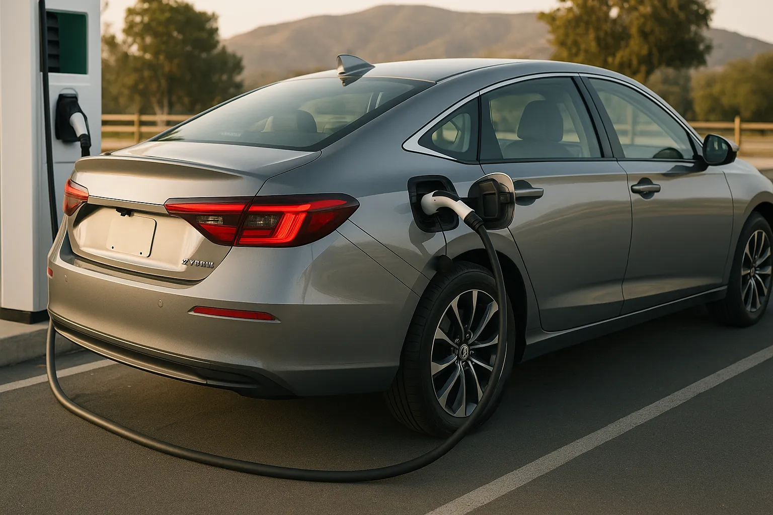 Honda Accord Hybrid fährt auf einer kurvigen Straße mit Bergen im Hintergrund, unterstützendes Bild 2