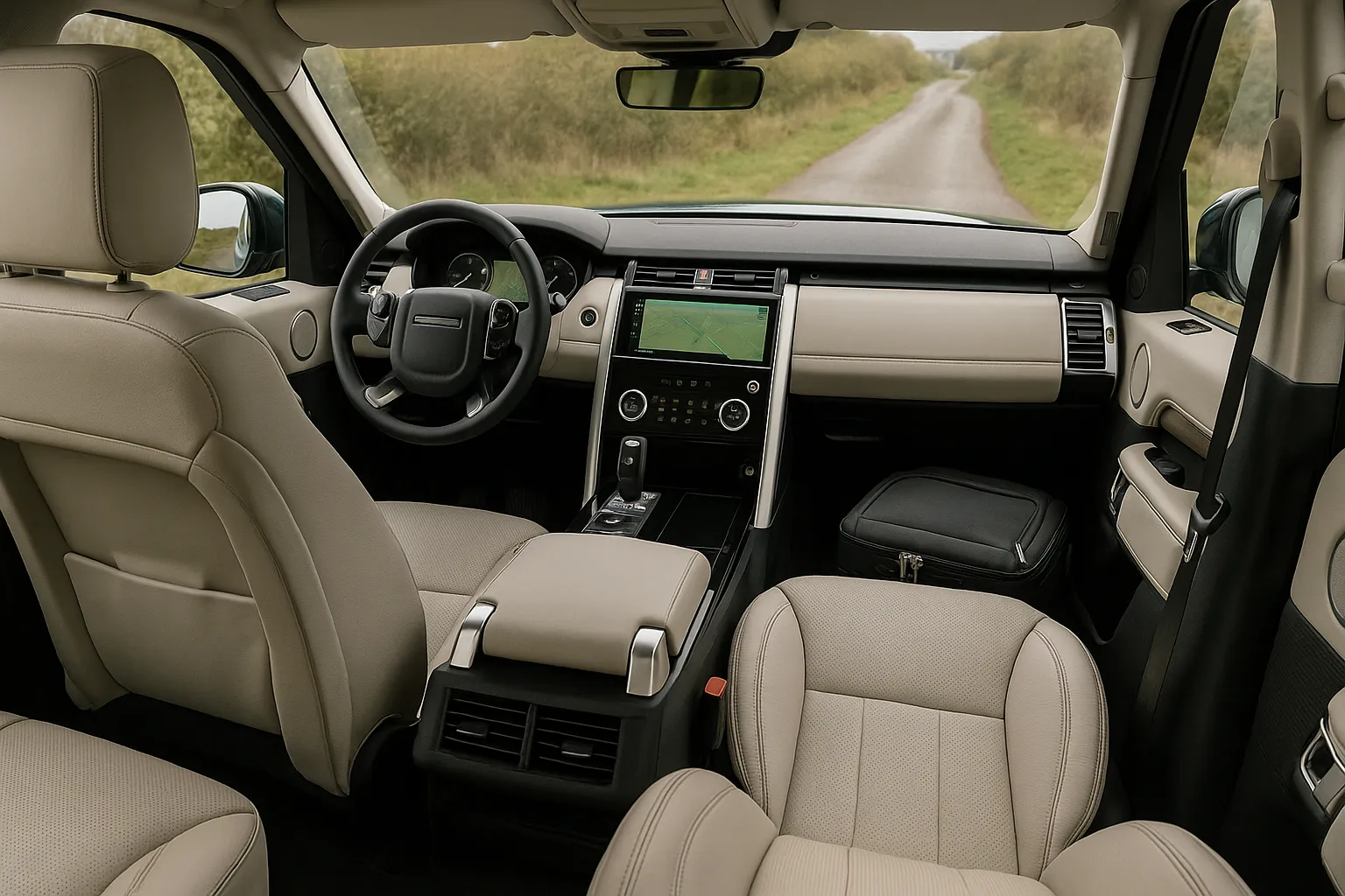 Land Rover Discovery Landmark in Tasman Blue driving on a countryside road supporting image 1