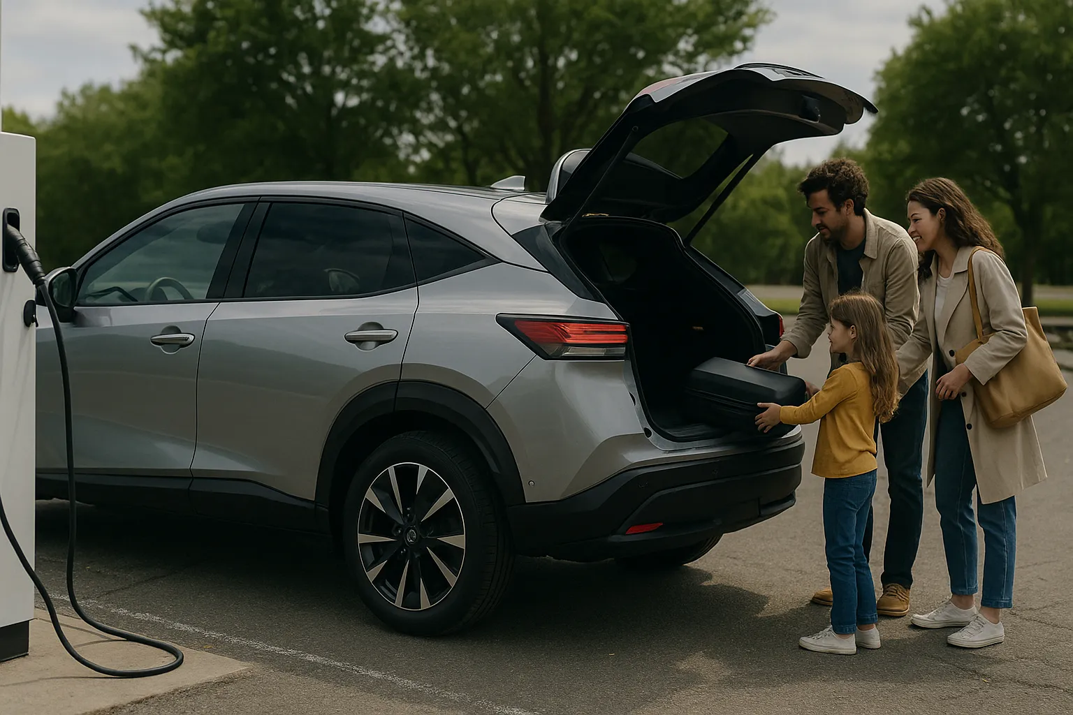 Nissan design studio with a crossover clay model being reviewed by designers supporting image 2