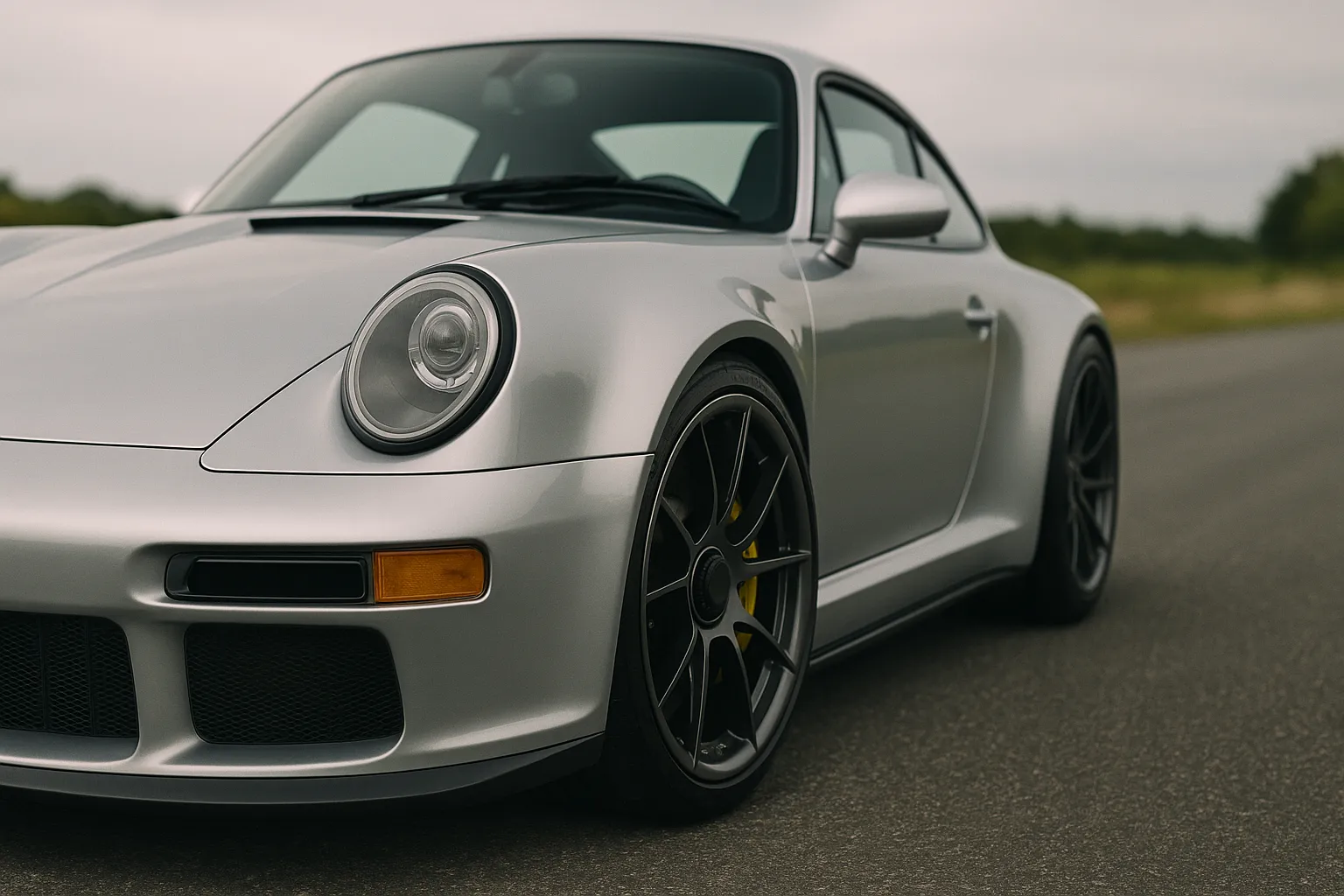 Ruf Ehra als breiter Sportwagen im 911-Stil auf einer Präsentationsfläche bei Tageslicht supporting image 1